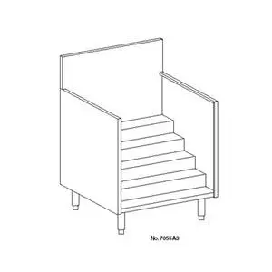 Perlick 24" Stainless Liquor Bottle Deep Steps Underbar Display Unit - 7055A3