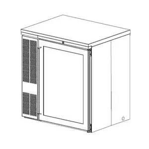 36" Single Door Refrigerated Self-Contained Back Bar Cooler