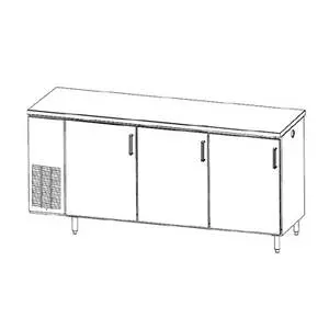 84" 3 Section Pass Through Self-Contained Back Bar Cooler