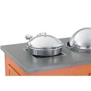 Vollrath 6Qt Solid Top Induction Chafer w S/s Trim & Porcelain Pan - 46122