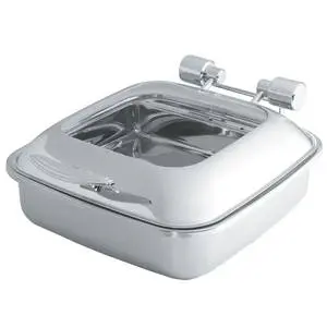 Vollrath 6Qt Square Glass Top Induction Chafer w Porcelain Food Pan - 46135