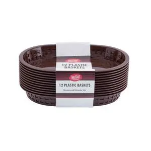 TableCraft Chicago Basket Oval 10.5in x 7in Brown Set of 12 - C1076BR