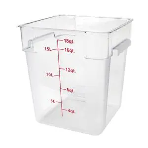 Thunder Group 18 Quart Square Clear Polycarbonate Food Storage Container - PLSFT018PC