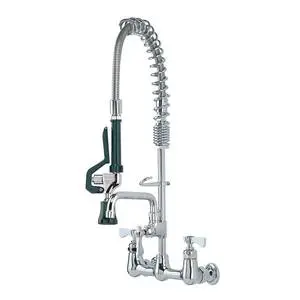 Krowne Metal Space Saver Pre-Rinse Wall Mount Faucet - 6" Spout - 18-706L