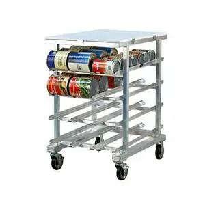 Mobile Poly Top Half Can Rack Holds (72) #10 Cans