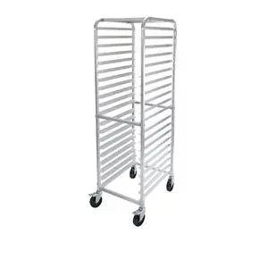 Winco 20 Pan Welded Aluminum Bun Pan Rack w/ 5in Casters - AWRK-20