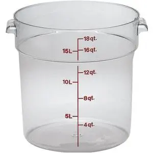 Cambro Clear 18 Qt Camwear Round Storage Container - RFSCW18135