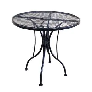 H&D Commercial Seating 36in Round Top Outdoor Wrought Iron Table - MT36R