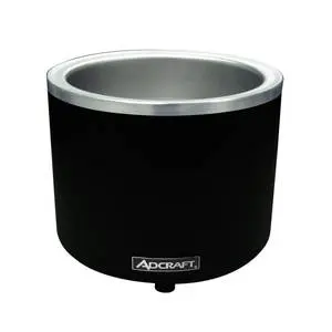 Adcraft 7 / 11 Qt. Countertop Round Food Warmer / Cooker Black - FW-1200WR/B