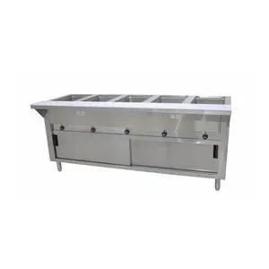 Advance Tabco 77.75" Electric 5 Well Hot Food Table w/ SS Cabinet Base - HF-5E-240-DR