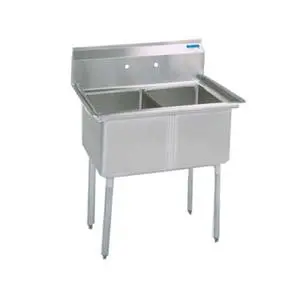 BK Resources Two 18"x18"x12" Compartment Sink w/ S/s Legs - BKS-2-18-12S