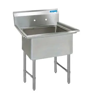 BK Resources One 16"x20"x12" Compartment Sink w/ S/s Legs - BKS-1-1620-12S