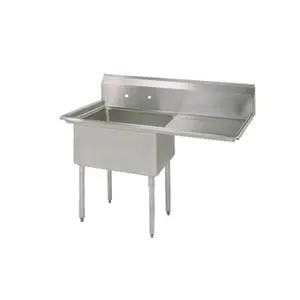 BK Resources One 24"x24"x14" Compartment Sink Right Drainboard - BKS-1-24-14-24R