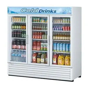 67.98cf Glass Door Refrigerator Merchandiser White Exterior