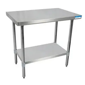 BK Resources 24"x 24" 18G Work Table Stainless Steel Top w/Turndown Edges - SVT-2424