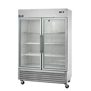 49CuFt Double Glass Door Reach-In Refrigerator