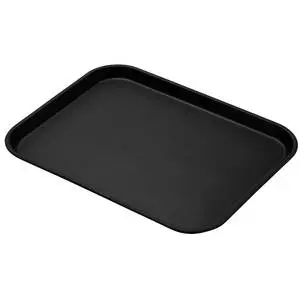 Cambro Case of 12 - 14"x18" CamTread Serving Tray Black - 1418CT110