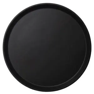 Cambro Case of 6 - 18" Round CamTread Serving Tray Black Satin - 1800CT110