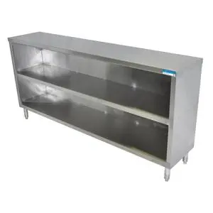 BK Resources 72"W x 18"D Stainless Steel Open Front Dish Cabinet - BKDC-1872