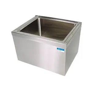 BK Resources 24"x24"x12" Floor Mount Stainless Steel Mop Sink - BKMS-2424-12