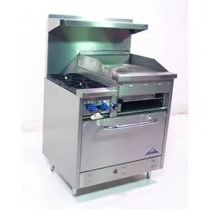36" Commercial Gas Range W/ 2 Burners & 24in Raised Griddle