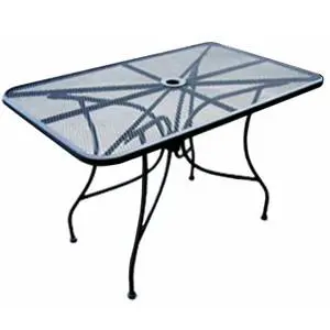 H&D Commercial Seating Outdoor Patio Dining Table 30" x 48" Steel Mesh Top - MT3048