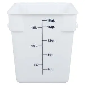 18 Qt White Polyethylene Square Food Storage Container