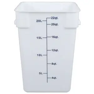 Thunder Group 22 Qt White Polyethylene Square Food Storage Container - PLSFT022PP