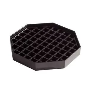 Winco 4 Pack Black Plastic Octogonal Airpot Drip Trays 6" x 6" - DT-60