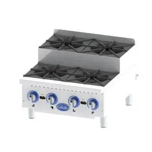 24" Countertop Gas 4 Burner Step Up Hotplate