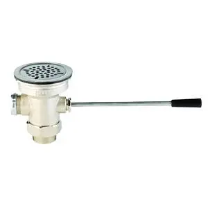 T&S Brass Waste Drain Valve w/ Lever Handle - 3-1/2" Sink Opening - B-3972-VR