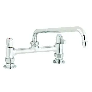 T&S Brass 8" Deck Mount Mixing Faucet w/ 16" Swivel Spout & 2" Flange - 5F-8DLX16