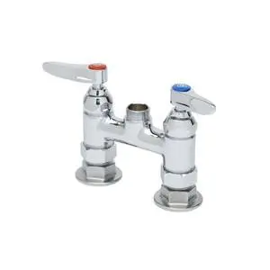 T&S Brass 4" Deck Mount Workboard Faucet w/ Eterna Cartridges - B-0325-LNCC