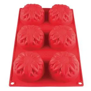 Thunder Group Dahlia Shaped High Heat Silicone Baking Molds - PLBM004S