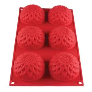 Thunder Group Sunflower Shaped High Heat Silicone Baking Molds - PLBM005S