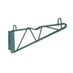 Quantum Food Service 14" Green Epoxy Coated Cantelever Wire Wall Mount Shelf - DWB14P