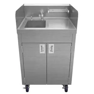 Winholt 10x14x6 Stainless Steel (1) Compartment Mobile Hand Sink - STCT-BHD2436PUMP