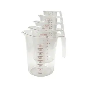 Winco 5 Piece Dishwasher Safe Polycarbonate Measuring Cup Set - PMCP-5SET