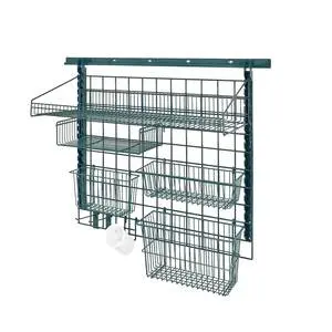 Quantum Food Service 40" Medium Duty Green Epoxy Coated Grid Task Station Kit - SGK-403036-3P