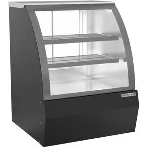 37" Curved Glass Black Refrigerated Deli Case