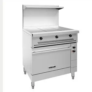 36" Electric Restaurant Range w/ 3 Hot Tops & Oven - 208v