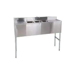 Falcon Food Service 3 Compartment Bar Sink w/ Double 19" Drainboards - BS3T101410-19LR