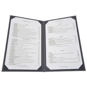 Winco Letter Size Black Double View Menu Cover - LMD-811BK