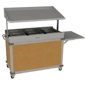 Cadco MobileServ® Grab & Go (3) Bay Stainless Merchandising Cart - CBC-GG-B3-L*
