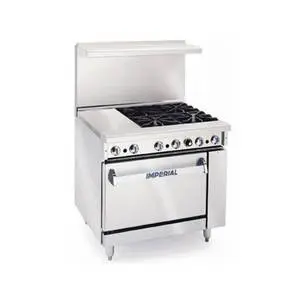 Pro Series 36" Gas Range w/ (4) Burners & 12" Manual Griddle