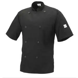 Mercer Culinary Genisis Unisex Black Short Sleeve Chef Jacket - XXL - M61012BK2X