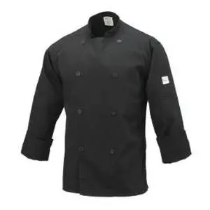 Mercer Culinary Genisis Unisex Black Long Sleeve Chef Jacket - M - M61010BKM