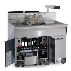 39" Floor Model 75lb Gas Fryer w/ Side-Car Drain Station