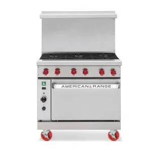 American Range Green Flame 36" Heavy Duty (6) Burner Gas Range & Oven - ARGF-6