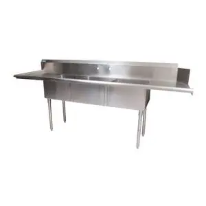 BK Resources 100" Soiled Dishtable & 3 Compartment Sink Combo Unit - BKSDT-3-20-12-20LSPG